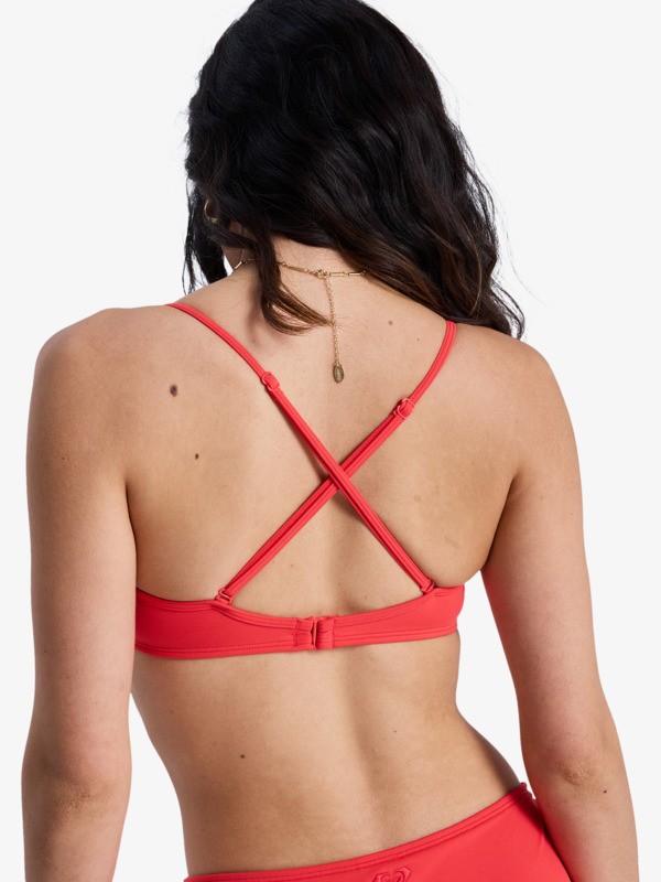3 Solid Essentials - Bralette Bikini Top for Women Red ERJX305691 Roxy