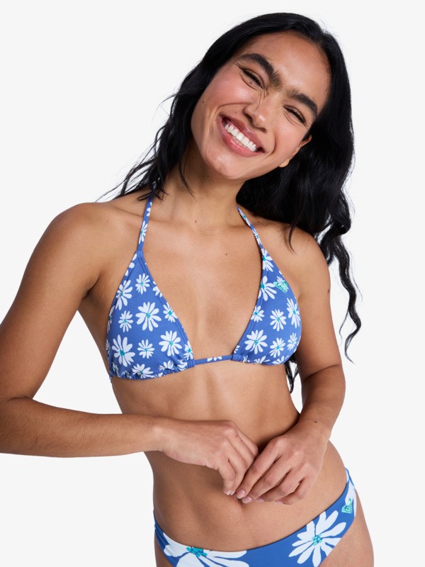 0 Printed Essentials Tiki Tri - Parte de cima de biquíni triangular para Mulher Azul ERJX305695 Roxy
