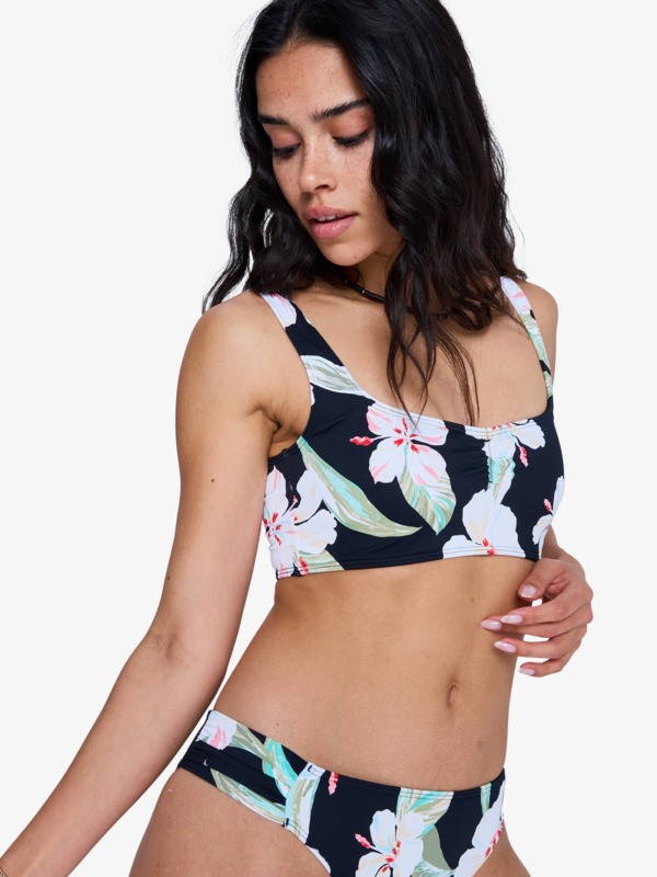 1 Printed Essentials - Bralette Bikini Top for Women Black ERJX305700 Roxy