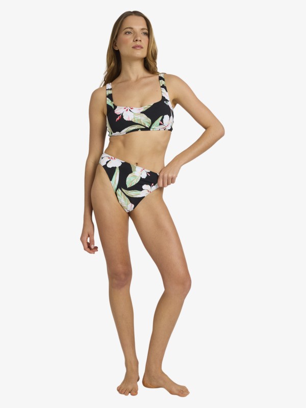 3 Printed Essentials - Bralette Bikini Top for Women Black ERJX305700 Roxy