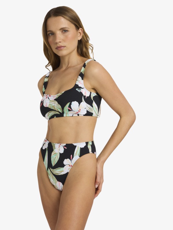 5 Printed Essentials - Bralette Bikini Top for Women Black ERJX305700 Roxy