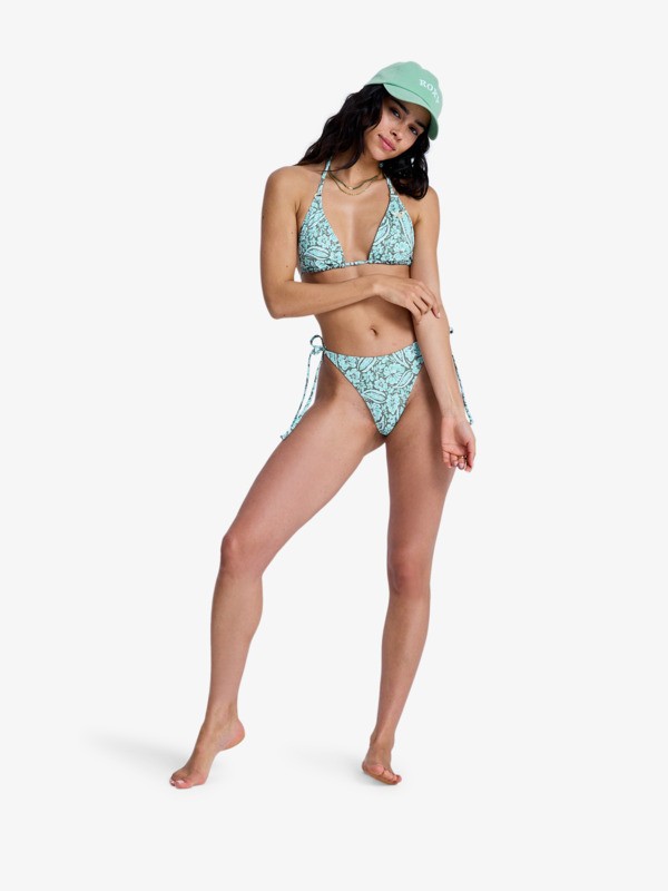 3 Wildside Paisley Tiki Tri - Triangle Bikini Top for Women Green ERJX305707 Roxy