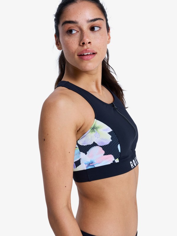 1 Roxy Active - Crop Bikini Top for Women Black ERJX305719 Roxy