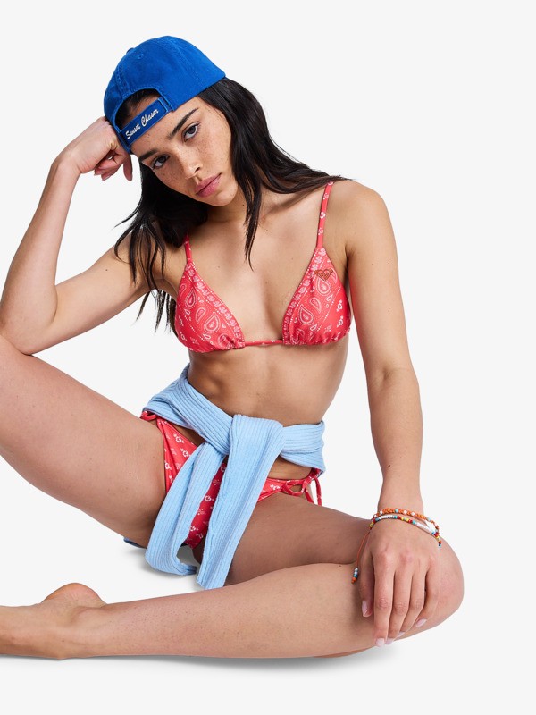 5 Beach Bandana - Triangle Bikini Top for Women Red ERJX305723 Roxy