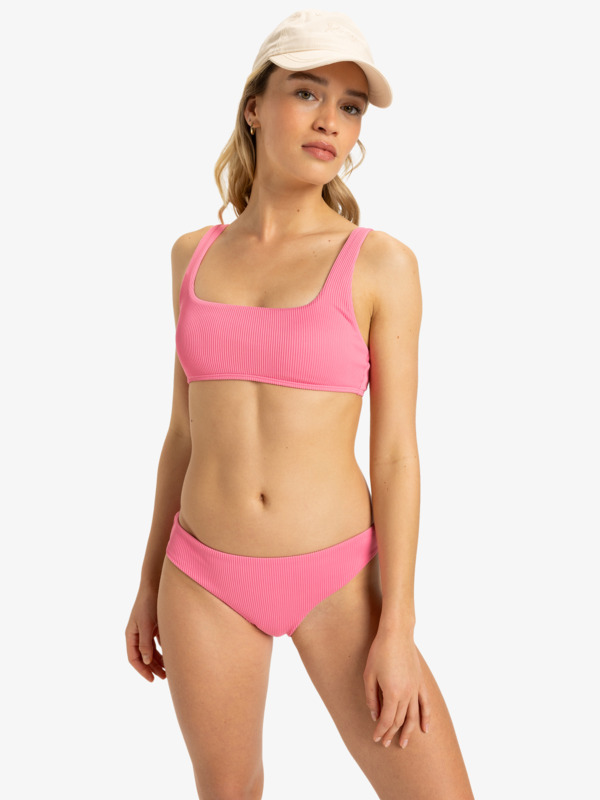 3 Roxy Love The Comber - Mittleren Po-Abdeckung Bikinihosen für Damen Rosa ERJX404414 Roxy