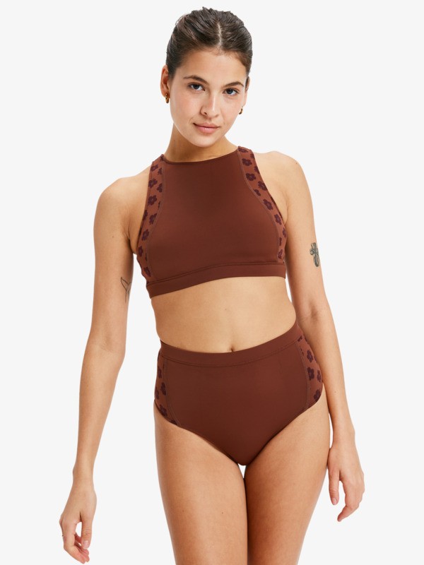 0 Roxy Pro Wave - Medium Coverage Bikini Bottoms for Women Brown ERJX404893 Roxy