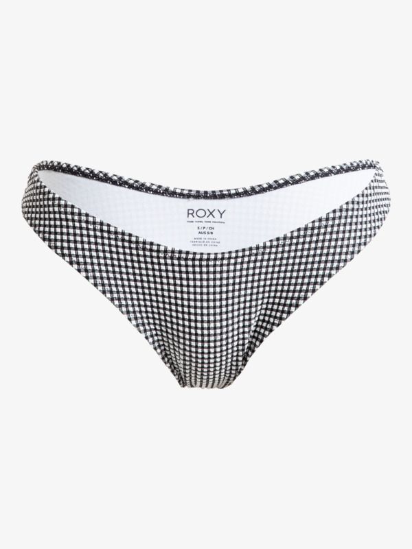 8 Gingham - Bragas de bikini cheeky para mujer Negro ERJX404995 Roxy