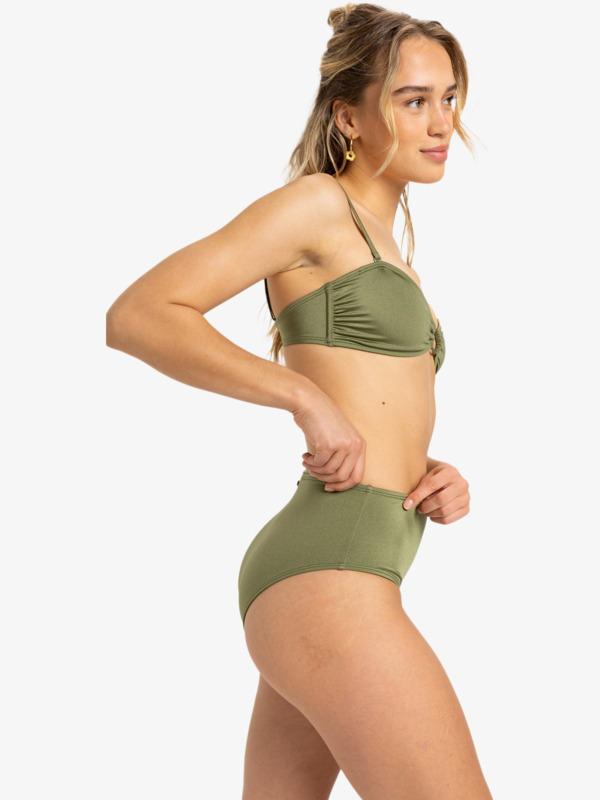 1 Brilho - Medium Coverage Bikini Bottoms for Women Green ERJX405001 Roxy