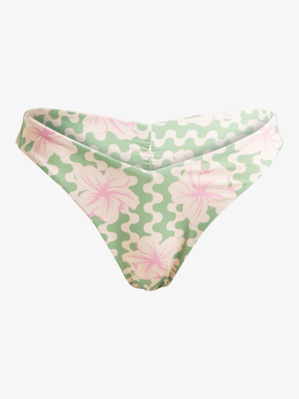 4 Hibiscus Daze - Skimpy Coverage Bikini Bottoms for Women Green ERJX405012 Roxy