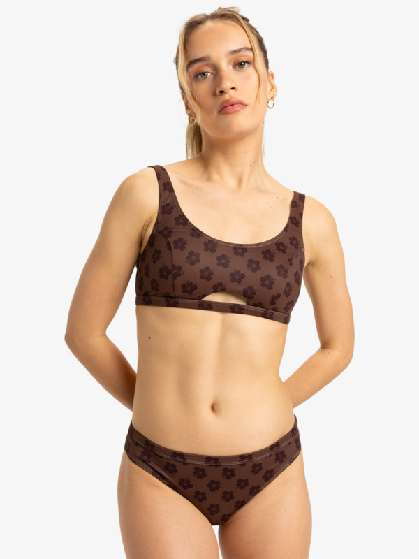 0 Roxy Pro - Mittleren Po-Abdeckung Bikinihosen für Damen Braun ERJX405040 Roxy