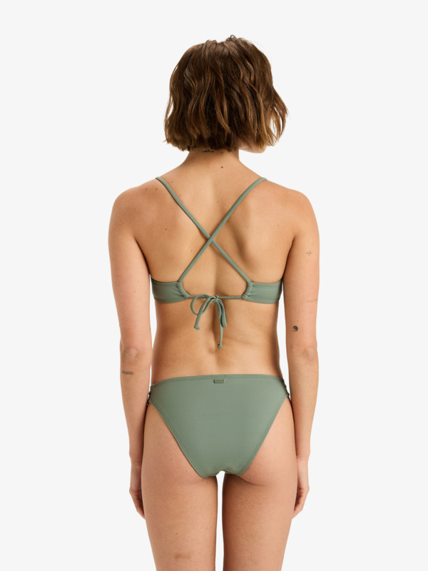 3 Beach Classics - Mittleren Po-Abdeckung Bikinihosen für Damen Grün ERJX405048 Roxy