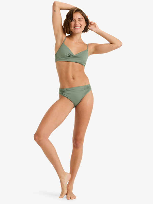 2 Beach Classics - Mittleren Po-Abdeckung Bikinihosen für Damen Grün ERJX405048 Roxy