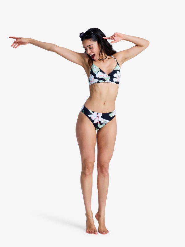 3 Printed Essentials - Hipster-Bikiniunterteil f&uuml;r Frauen Schwarz ERJX405188 Roxy