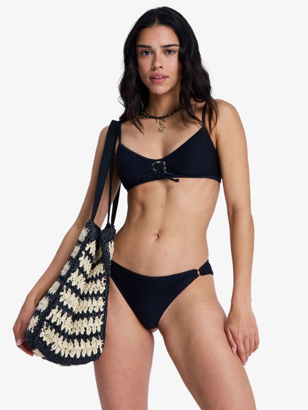 4 Roxy Island - Cheeky Coverage Bikini Bottoms for Women Black ERJX405197 Roxy