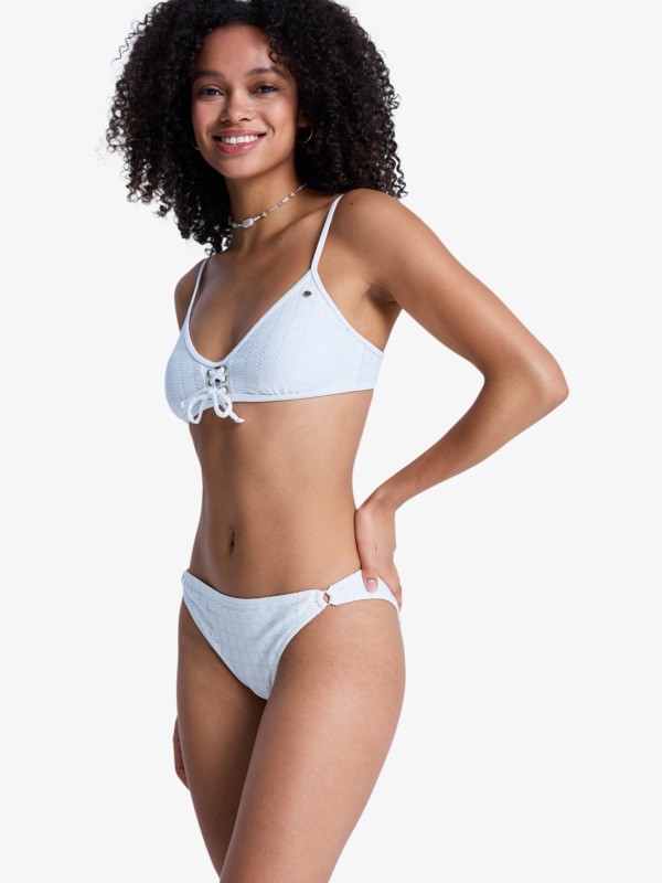 1 Roxy Island - Bas de bikini culotte br&eacute;silienne pour Femme Blanc ERJX405197 Roxy