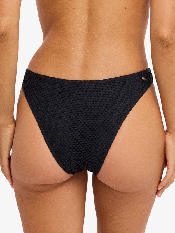 4 Roxy Island - Medium Coverage Bikini Bottoms for Women Black ERJX405198 Roxy