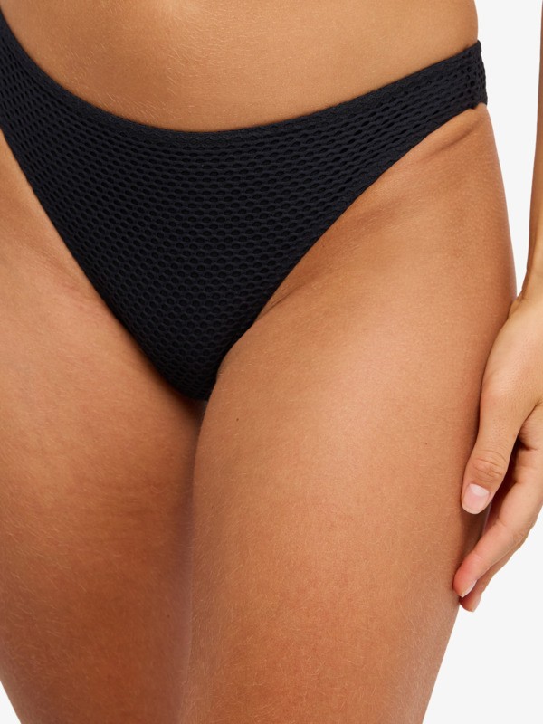 2 Roxy Island - Medium Coverage Bikini Bottoms for Women Black ERJX405198 Roxy