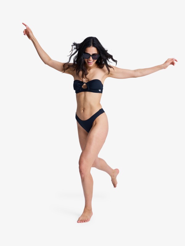 2 Solid Essentials - Bikinihose mit knapper Bedeckung f&uuml;r Frauen Schwarz ERJX405208 Roxy