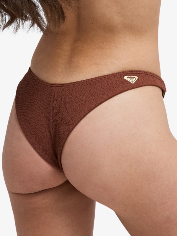 7 Roxy Sunshine - Cheeky Coverage Bikini Bottoms for Women Brown ERJX405232 Roxy
