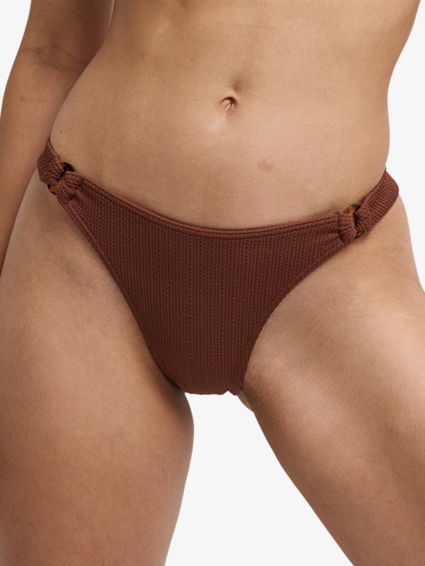 2 Roxy Sunshine - Cheeky Coverage Bikini Bottoms for Women Brown ERJX405232 Roxy