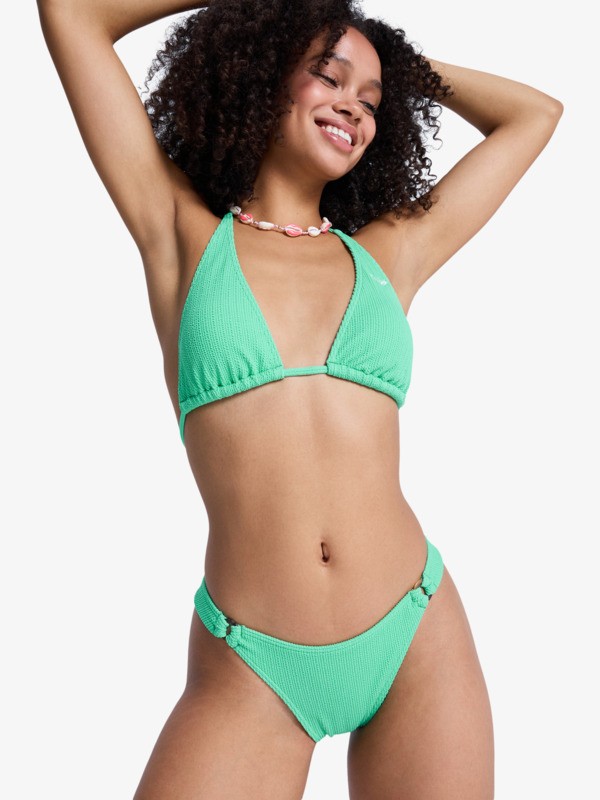 6 Roxy Sunshine - Cheeky Coverage Bikini Bottoms for Women Green ERJX405232 Roxy