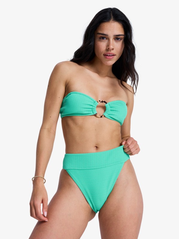 0 Roxy Sunshine - Cueca de biquíni com cintura subida para Mulher Verde ERJX405233 Roxy