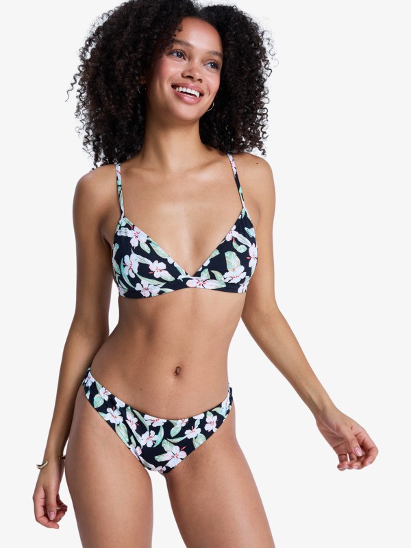 0 Printed Essentials - Cheeky Coverage Bikini Bottoms for Women Black ERJX405242 Roxy