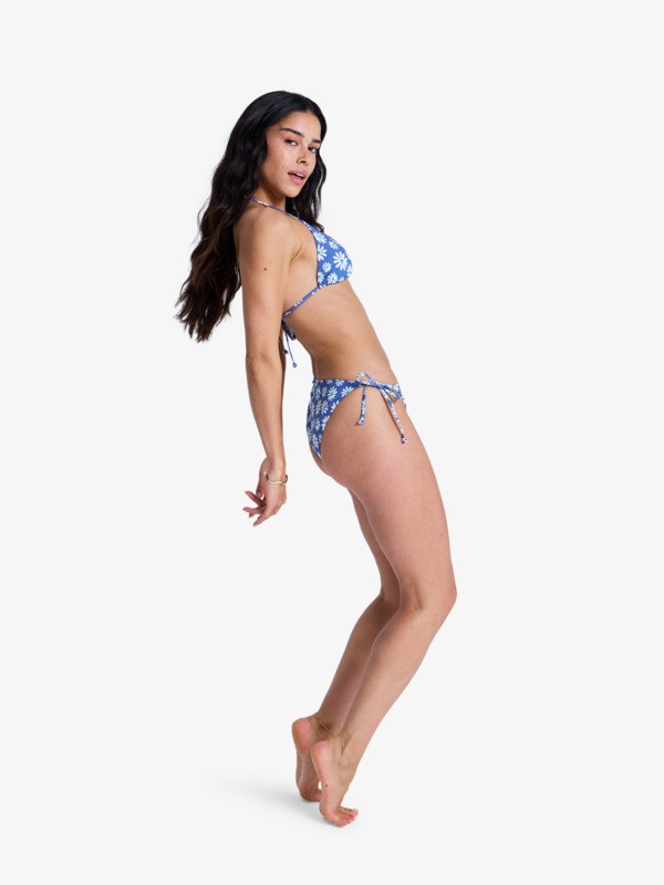 3 Printed Essentials - Tie Side Bikini Bottoms for Women Blue ERJX405243 Roxy