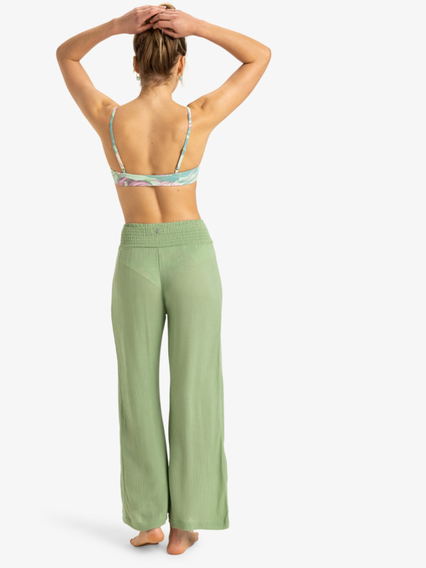 3 Along The Beach - Pantalon léger pour Femme Vert ERJX603438 Roxy