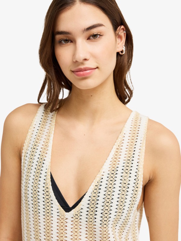 2 Moana Story - Vestido maxi de croch&eacute; para Mulher Beige ERJX603501 Roxy