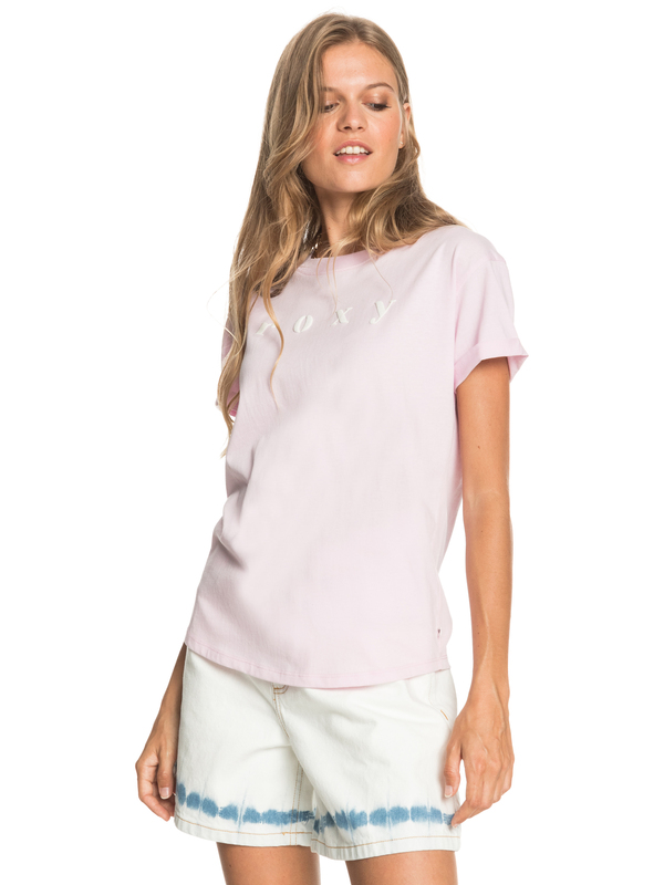 0 Epic Afternoon Word A - Camiseta con tejido orgánico para Mujer Rosa ERJZT05151 Roxy