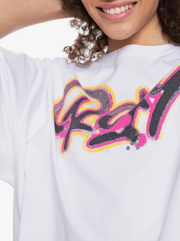 2 Kelia Fly Girl - Oversized T-shirt voor Dames White ERJZT05300 Roxy