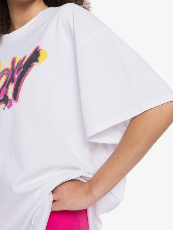 3 Kelia Fly Girl - Oversized T-shirt voor Dames White ERJZT05300 Roxy