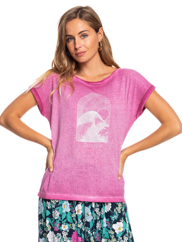 0 Summertime Happiness - Short Sleeve T-Shirt for Women Pink ERJZT05342 Roxy