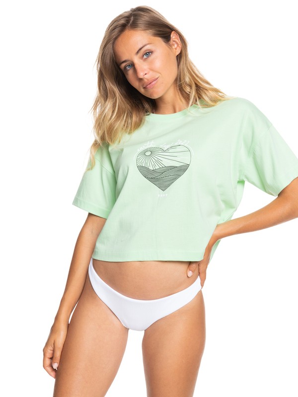 1 Earth Day - Biologisch Kort T-shirt voor Dames  ERJZT05384 Roxy
