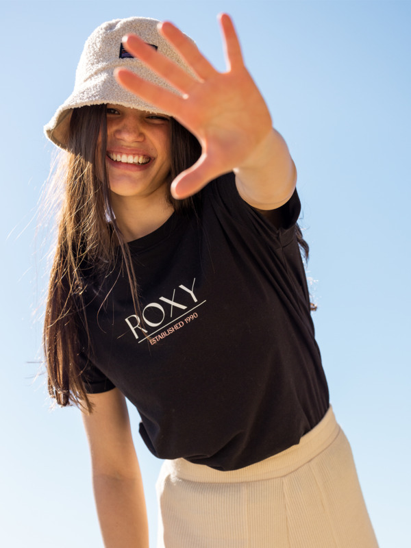 Roxy Noon Ocean T-Shirt Donna, Girocollo, Cotone, Stampa Fronte/retro