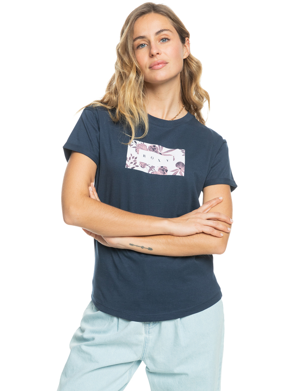 0 Sparkle Evening Flowers Square - Short Sleeves T-Shirt for Women  ERJZT05447 Roxy