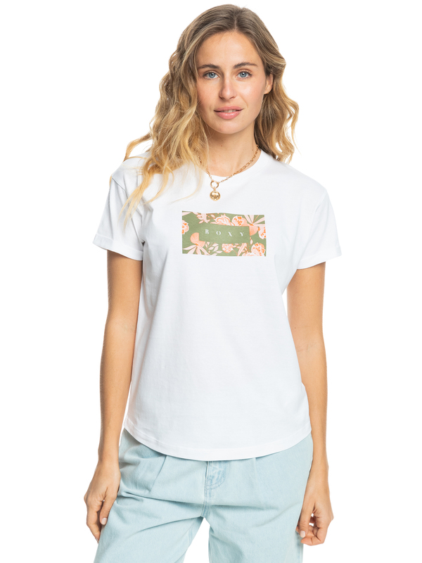 0 Sparkle Evening Flowers Square - T-shirt à manches courtes pour Femme Blanc ERJZT05447 Roxy