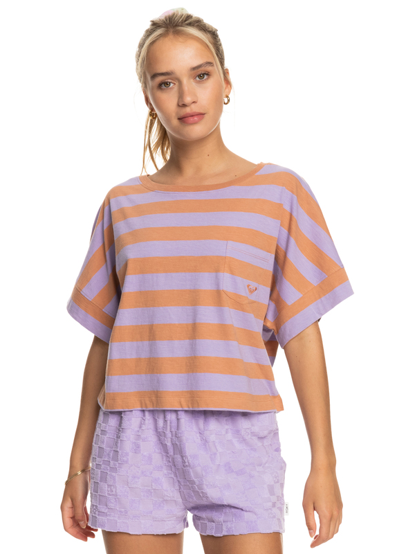 0 Stripy Sand - T-Shirt for Women Brown ERJZT05459 Roxy