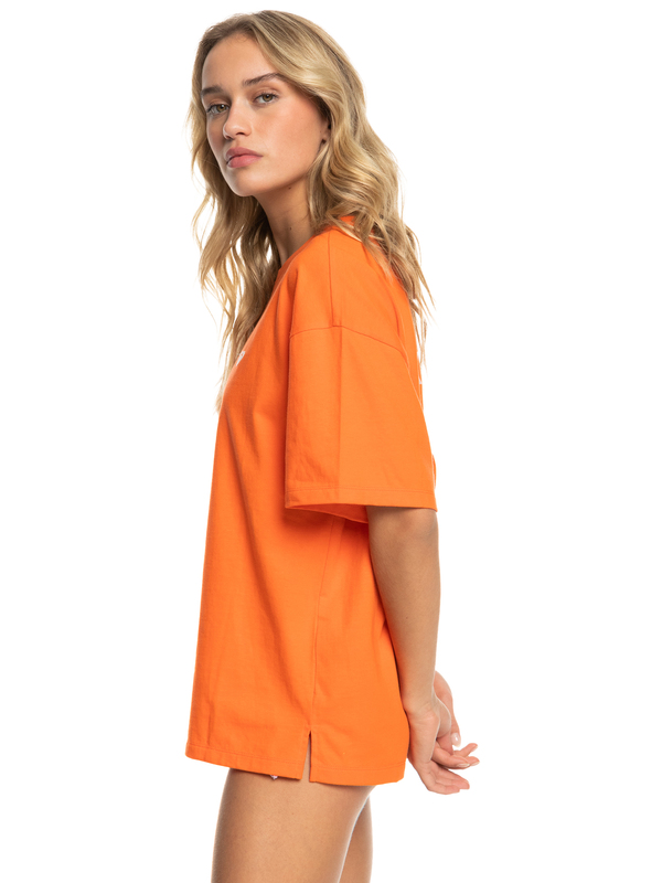 Orange oversized t shirt dress online