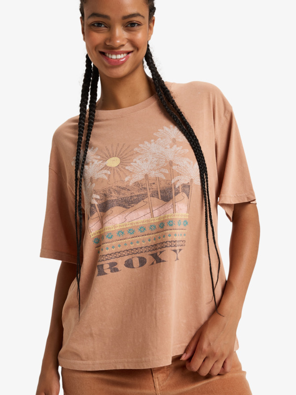 6 Moonlight Sunset - T-shirt met Korte mouw voor Dames Brown ERJZT05814 Roxy