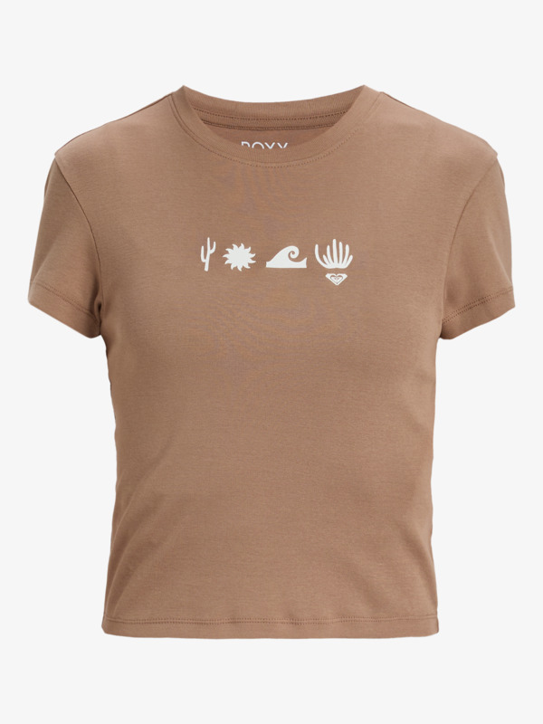 6 Beach Love - T-shirt met Korte mouw voor Dames Brown ERJZT05898 Roxy