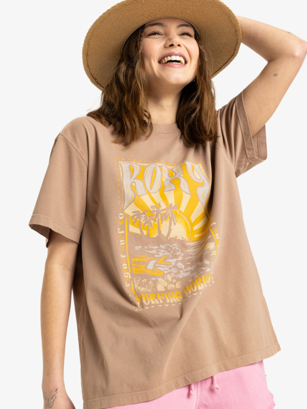 0 Sunnyoversize - T-shirt à manches courtes pour Femme Marron ERJZT05906 Roxy