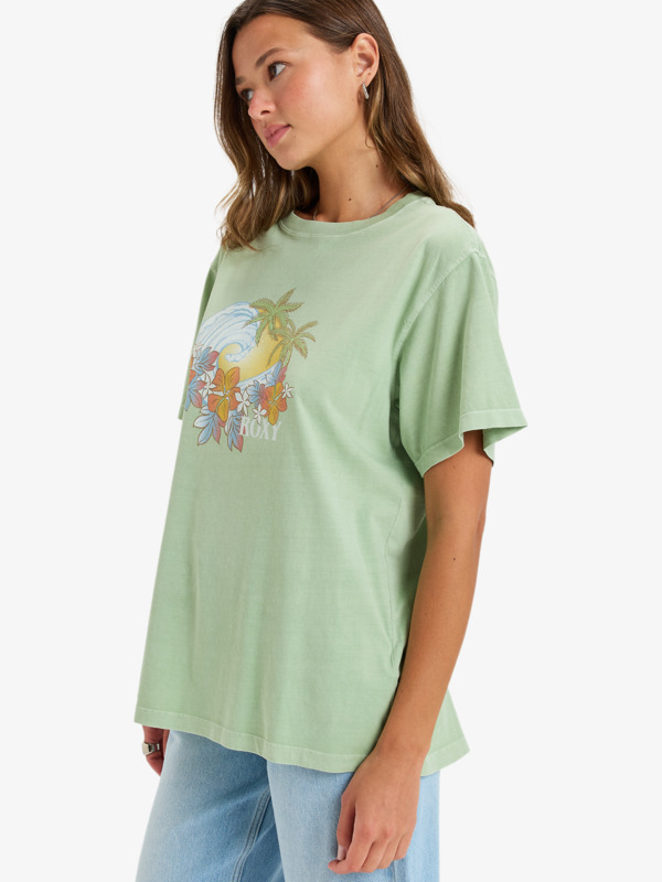 1 Sunnyoversize - Short Sleeves T-Shirt for Women Green ERJZT05906 Roxy