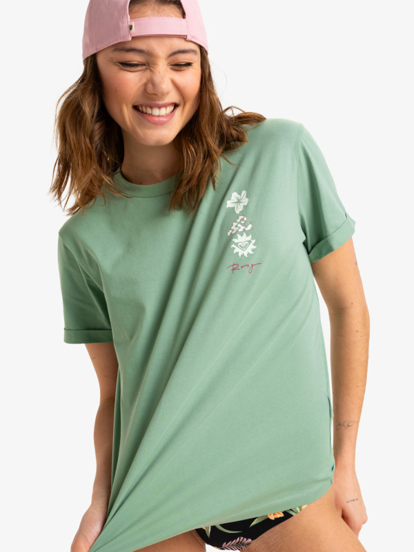 3 Oceanregular Art - T-shirt met Korte mouw voor Dames Green ERJZT05910 Roxy