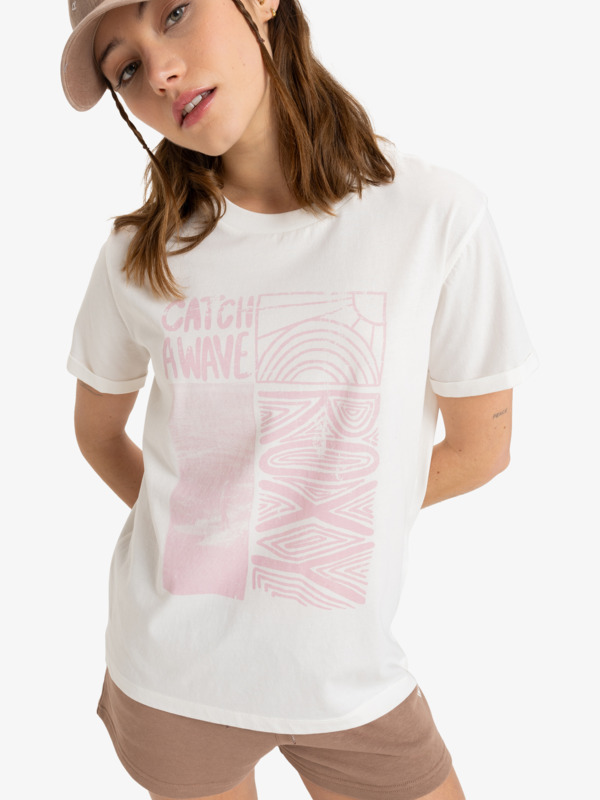 0 Oceanregular Poster - Camiseta de manga corta para Mujer Blanco ERJZT05911 Roxy