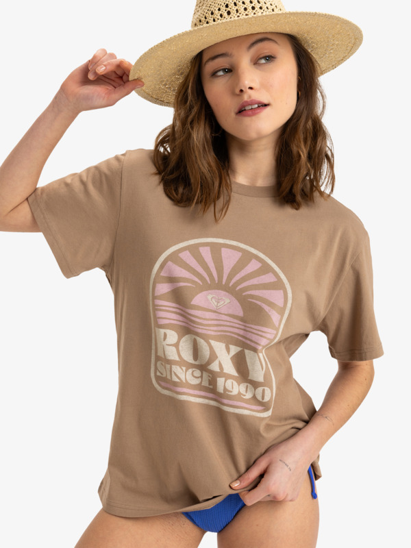 0 Hangloose Poster - Short Sleeves T-Shirt for Women Brown ERJZT05912 Roxy