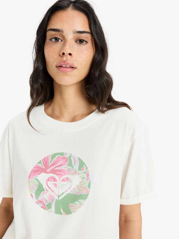 4 Oceanregular Round Hibiscus - T-Shirt für Frauen Weiss ERJZT05927 Roxy