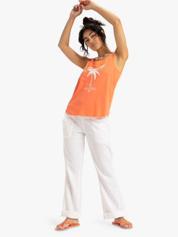 3 Surfclassic Organic - Camiseta sin Mangas para Mujer Naranja ERJZT05970 Roxy