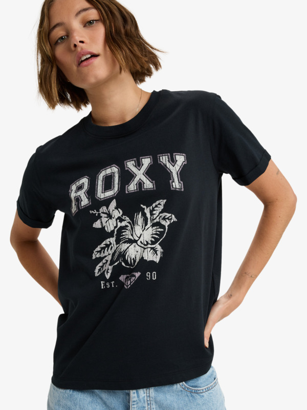4 Oceanregular Poster - T-shirt de manga curta para Mulher Preto ERJZT06017 Roxy